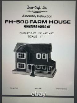 Vintage DuraCraft Farm House DIY Dollhouse Kit FH500 1990 NOS Open Bo G2U