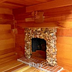 Vintage DuraCraft Pioneer Assembled Log Cabin Dollhouse FULL of Furniture