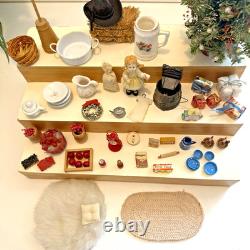 Vintage DuraCraft Pioneer Assembled Log Cabin Dollhouse FULL of Furniture