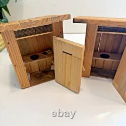 Vintage DuraCraft Pioneer Assembled Log Cabin Dollhouse FULL of Furniture