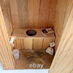 Vintage DuraCraft Pioneer Assembled Log Cabin Dollhouse FULL of Furniture