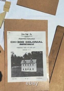 Vintage Dura Craft Colonial Dollhouse Wood Kit Mansion in Miniature CH300