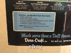 Vintage Dura-Craft Farm House, Miniature Wooden Doll House, FH500 Unused withlight