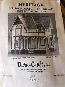 Vintage Dura Craft Heritage Wood Dollhouse Kit Retired AS IS Read Description