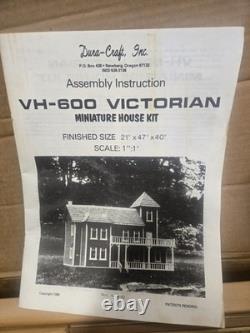 Vintage Dura-Craft Victorian Wooden Dollhouse Kit VH-600 New In Open Box