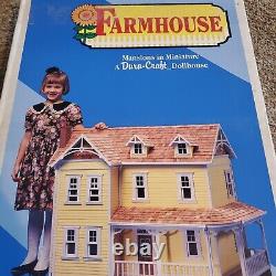 Vintage Farmhouse Dura Craft FH 505 Miniature Wooden Doll House Kit 8 Room