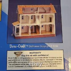 Vintage Farmhouse Dura Craft FH 505 Miniature Wooden Doll House Kit 8 Room