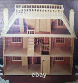 Vintage Greenleaf Dollhouse, The Van Buren Model 8005, rare 1979 plywood kit