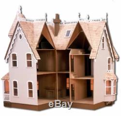 Vintage Kids Dollhouse Kit Miniature Victorian Antique Wood 3 Story Play Gift
