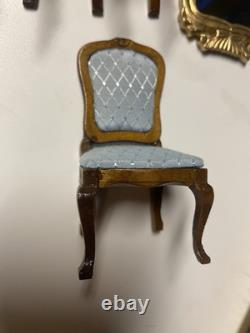 Vintage Lot Doll House Miniatures Chairs Mirror and House Wiring Kit