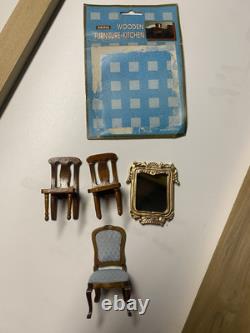Vintage Lot Doll House Miniatures Chairs Mirror and House Wiring Kit