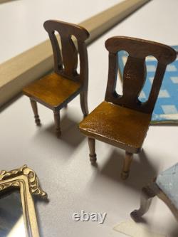 Vintage Lot Doll House Miniatures Chairs Mirror and House Wiring Kit