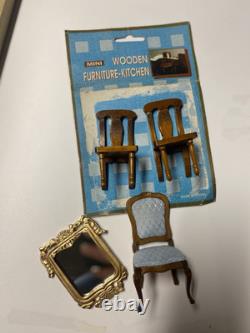 Vintage Lot Doll House Miniatures Chairs Mirror and House Wiring Kit