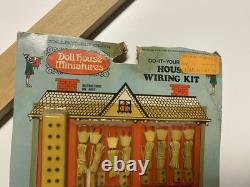 Vintage Lot Doll House Miniatures Chairs Mirror and House Wiring Kit