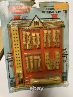 Vintage Lot Doll House Miniatures Chairs Mirror and House Wiring Kit