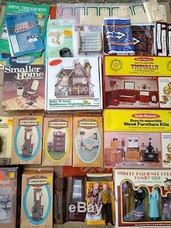 Vintage Lot NIB Miniature Dollhouse Furniture Accessories Figures
