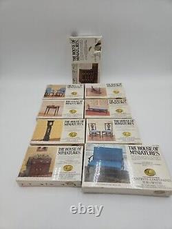 Vintage Lot of 8, The House of Miniatures Doll Dollhouse Furniture Kits