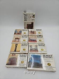 Vintage Lot of 8, The House of Miniatures Doll Dollhouse Furniture Kits