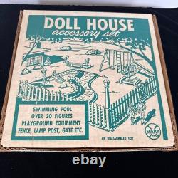 Vintage Louis Marx Dollhouse Pool & Playground Add On Kit Rare NOS OPEN BOX