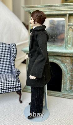 Vintage Miniature Dollhouse Doll Artisan Helen Cohen Porcelain Men Character