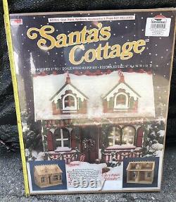 Vintage New Sealed Greenleaf SANTA'S COTTAGE Christmas Wood Doll House KIT