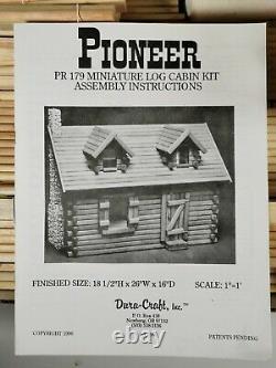 Vintage Pioneer Cabin Wooden Dollhouse PR-179 Dura Craft Open box Rare HTF
