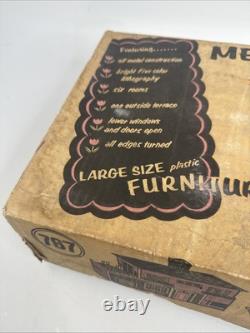 Vintage Superior Tin Litho Doll House 2 Story 25 Wide x 16 Tall