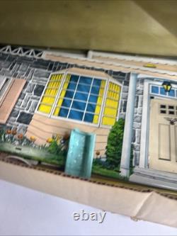 Vintage Superior Tin Litho Doll House 2 Story 25 Wide x 16 Tall