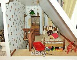 Vintage Victorian Style Miniature Doll House Electrified Furnished 3.5 Feet Tall