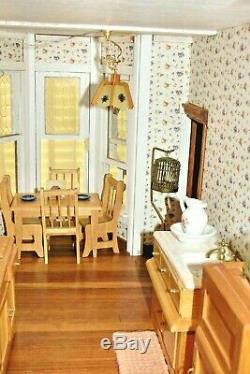 Vintage Victorian Style Miniature Doll House Electrified Furnished 3.5 Feet Tall