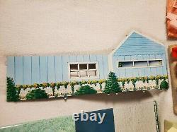 Vtg 1950s MARX Tin Doll House Mid Century Modern Ranch Suburban 4737 NOS NIB