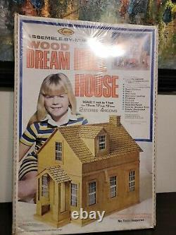 Vtg 1978 Arrow Handicraft 4 Room Wood Dream Doll House Complete Factory Sealed