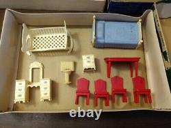 Vtg 3 Boxes Strombecker Doll House Furniture Bedroom Dinning Room Kitchen LOT