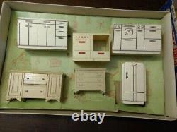 Vtg 3 Boxes Strombecker Doll House Furniture Bedroom Dinning Room Kitchen LOT