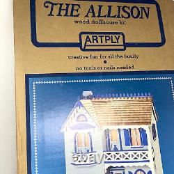 Vtg 80s Artply The Allison Wooden Doll House Kit Model No. 77 Wood USA Cottage