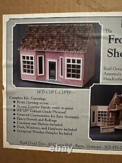 Vtg DIY REAL GOOD TOYS Vermont Made Wooden House Front Opening Shoppe In Box