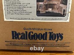 Vtg DIY REAL GOOD TOYS Vermont Made Wooden House Front Opening Shoppe In Box
