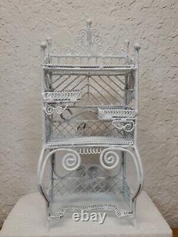 Vtg Dollhouse Victorian Wire White Wicker Metal Furniture Alice Lacy 12 Pcs