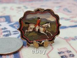 Vtg. Miniature Dollhouse Artist Natasha Beshenkovsky Victorian Oil Painting Tray