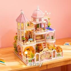 Windsor Castle Miniature Dollhouse DIY Wooden Building House Kit withLED for Gift