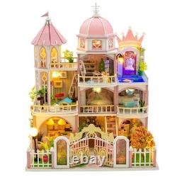 Windsor Castle Miniature Dollhouse DIY Wooden Building House Kit withLED for Gift