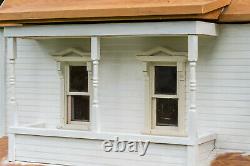 Wood DOLLHOUSE with Houseworks windows & shingles in Scale 124 + window & door