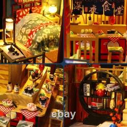 Wooden 3D Miniature Dollhouse He Xi Ju WithLED Building Model House DIY Bookshelf