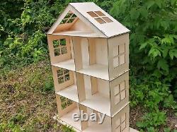 Wooden Big Dollhouse, Dollhouse miniature 4 floors, Dollhouse kit