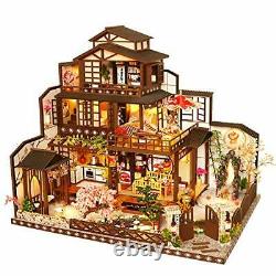 Wooden DIY Dollhouse Kit, Miniature with The Ancient Capital Under Moonlight