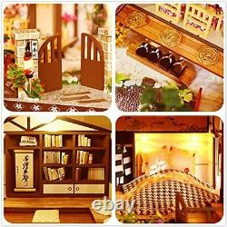 Wooden DIY Dollhouse Kit, Miniature with The Ancient Capital Under Moonlight
