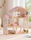 Wooden Doll House for Girls, Dollhouse Kit with 6 Rooms & 37 Pcs Dollhouse Furnit
