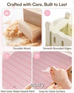 Wooden Doll House for Girls, Dollhouse Kit with 6 Rooms & 37 Pcs Dollhouse Furnit