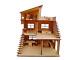 Wooden Doll House with Furniture & Open Gym, DIY Kit for Kids
