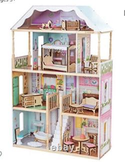 Wooden Dollhouse By Kid Kraft Comes With 14 Furniture Pieces 4ft Assembly Req